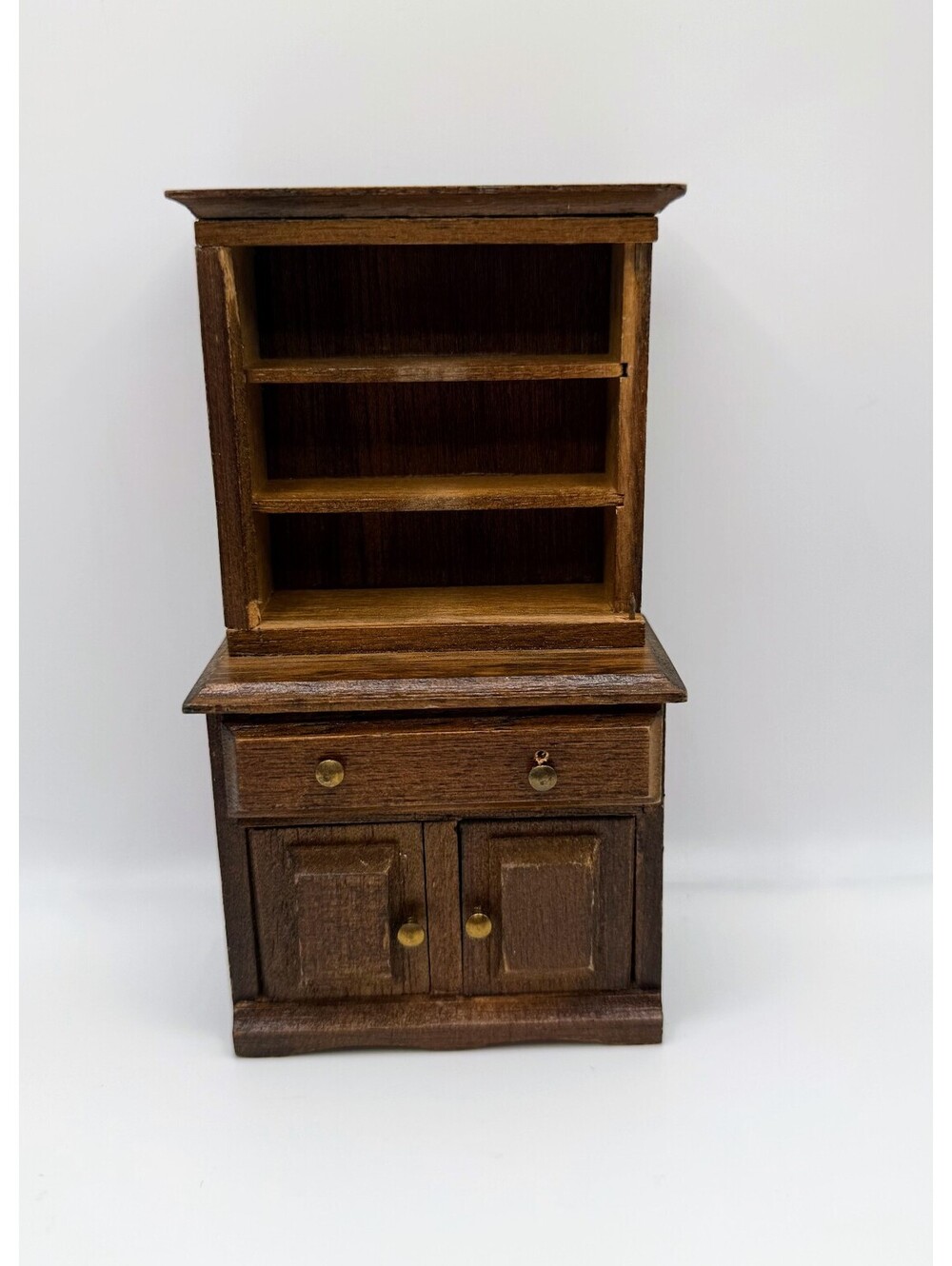 1:12 Scale Dollhouse Miniature Wood Hutch Cabinet, Open Shelf 70s 80s, Vintage